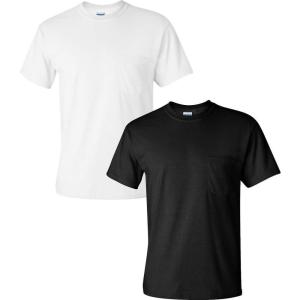 image:imageGildan Adult Ultra Cotton TShirt with Pocket Style G2300 2PackWhiteBlack