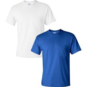image:imageGildan Adult Ultra Cotton TShirt with Pocket Style G2300 2PackWhiteRoyal