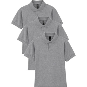 image:imageGildan UnisexChild DryBlend Short Sleeve Polo Style G8800b 3PackSport Grey