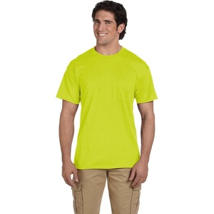 image:imageGildan G830 56 oz Ultra Blend 5050 Pocket TShirt  Navy  XXXLargeSafety Green