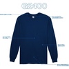 image:imageGildan Adult Ultra Cotton Long Sleeve TShirt Style G2400 MultipackNavy