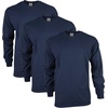 image:imageGildan Adult Ultra Cotton Long Sleeve TShirt Style G2400 MultipackNavy