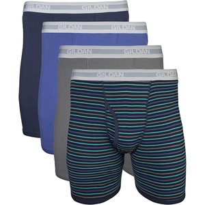 image:imageGildan Mens Underwear Cotton Stretch Boxer Briefs MultipackMixed Navy 4pack