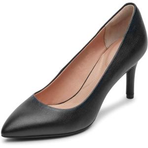 imageRockport Womens Total Motion 75mm Pointed Toe PumpBlack Texture Leather