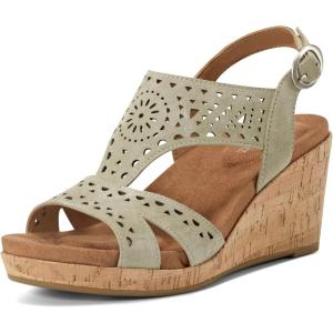imageRockport Womens Belis Wedge SandalGreen Suede