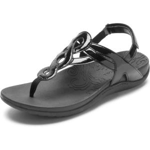 imageRockport Womens Ramona Flat SandalBlack Patent Synthetic
