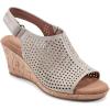 imageRockport Womens Briah Perforated Slingback SandalMetallic Khaki Leather