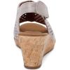 imageRockport Womens Briah Perforated Slingback SandalMetallic Khaki Leather
