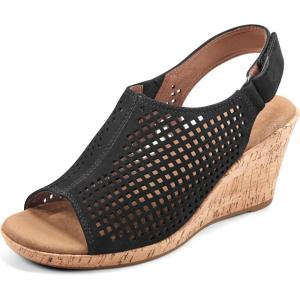 imageRockport Womens Briah Perforated Slingback SandalBlack Nubuck