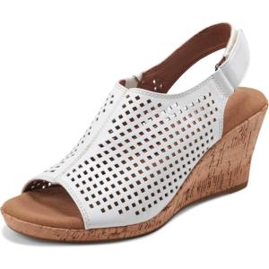 imageRockport Womens Briah Perforated Slingback SandalWhite