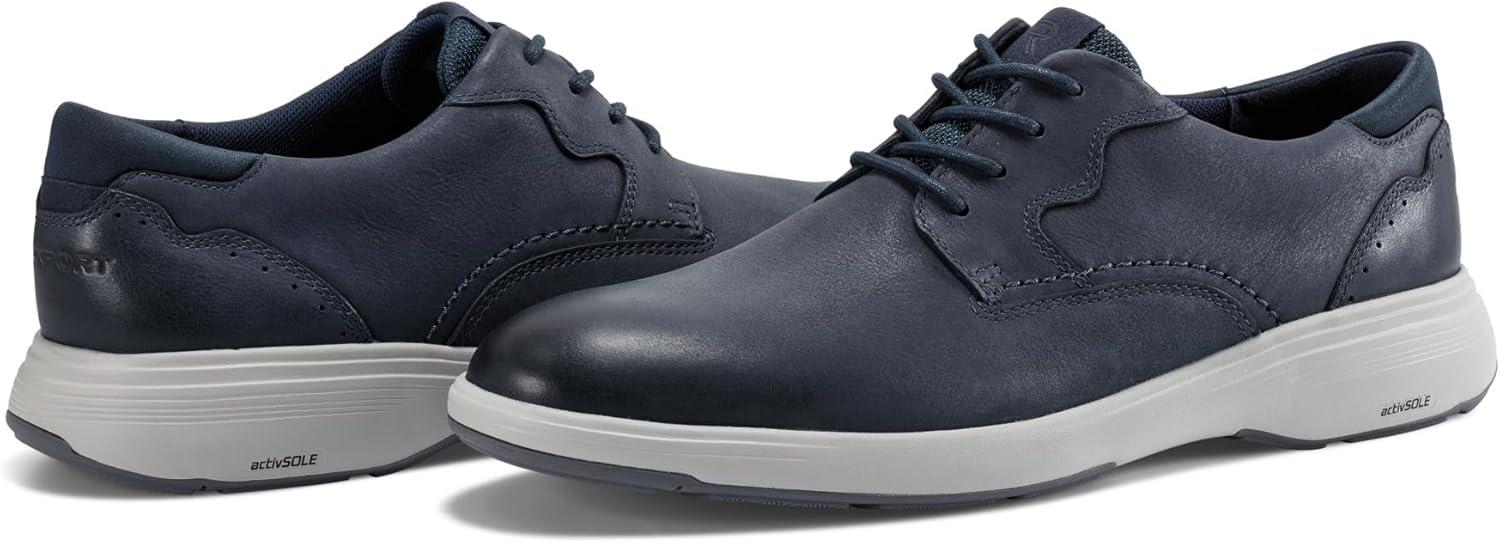 imageRockport Mens Noah Plain ToeDark Blue Leather