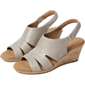 image:imageRockport Womens Briah Sling Wedge SandalTaupe Metallic Leather