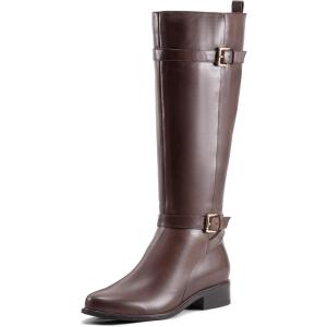 image:imageRockport Womens Harper Wide Calf BootsDark Brown Leather