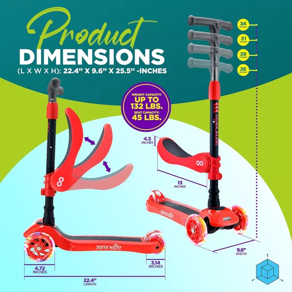 3 Wheeled Scooter for Kids - 2-in-1 Sit/Stand Child Toddlers Toy Kick Scooters w/Flip-Out Seat, Adjustable Height, Wide Deck, Flashing Wheel Lights, Great for Outdoor Fun