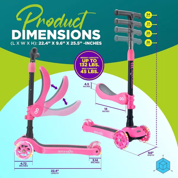 3 Wheeled Scooter for Kids - 2-in-1 Sit/Stand Child Toddlers Toy Kick Scooters w/Flip-Out Seat, Adjustable Height, Wide Deck, Flashing Wheel Lights, Great for Outdoor Fun