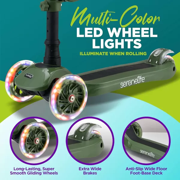 3 Wheeled Scooter for Kids - 2-in-1 Sit/Stand Child Toddlers Toy Kick Scooters w/Flip-Out Seat, Adjustable Height, Wide Deck, Flashing Wheel Lights, Great for Outdoor Fun