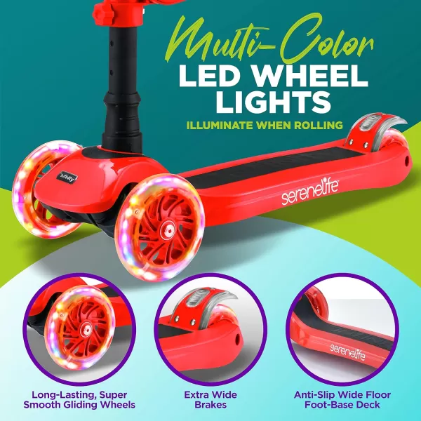 3 Wheeled Scooter for Kids - 2-in-1 Sit/Stand Child Toddlers Toy Kick Scooters w/Flip-Out Seat, Adjustable Height, Wide Deck, Flashing Wheel Lights, Great for Outdoor Fun