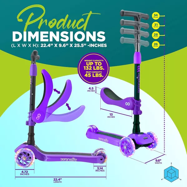 3 Wheeled Scooter for Kids - 2-in-1 Sit/Stand Child Toddlers Toy Kick Scooters w/Flip-Out Seat, Adjustable Height, Wide Deck, Flashing Wheel Lights, Great for Outdoor Fun