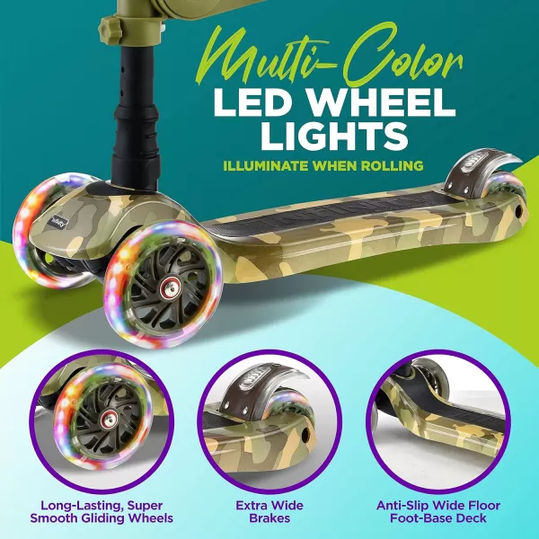 3 Wheeled Scooter for Kids - 2-in-1 Sit/Stand Child Toddlers Toy Kick Scooters w/Flip-Out Seat, Adjustable Height, Wide Deck, Flashing Wheel Lights, Great for Outdoor Fun