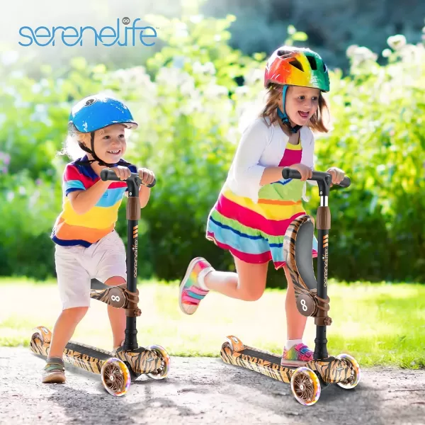 3 Wheeled Scooter for Kids - 2-in-1 Sit/Stand Child Toddlers Toy Kick Scooters w/Flip-Out Seat, Adjustable Height, Wide Deck, Flashing Wheel Lights, Great for Outdoor Fun