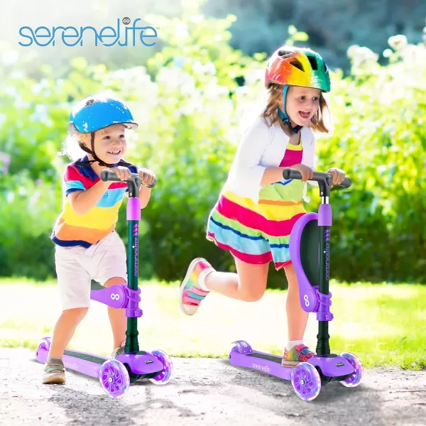 3 Wheeled Scooter for Kids - 2-in-1 Sit/Stand Child Toddlers Toy Kick Scooters w/Flip-Out Seat, Adjustable Height, Wide Deck, Flashing Wheel Lights, Great for Outdoor Fun