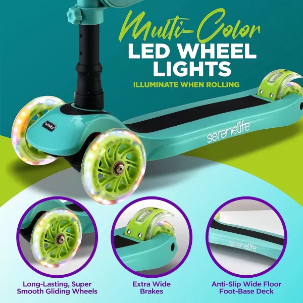 3 Wheeled Scooter for Kids - 2-in-1 Sit/Stand Child Toddlers Toy Kick Scooters w/Flip-Out Seat, Adjustable Height, Wide Deck, Flashing Wheel Lights, Great for Outdoor Fun