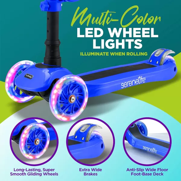 3 Wheeled Scooter for Kids - 2-in-1 Sit/Stand Child Toddlers Toy Kick Scooters w/Flip-Out Seat, Adjustable Height, Wide Deck, Flashing Wheel Lights, Great for Outdoor Fun