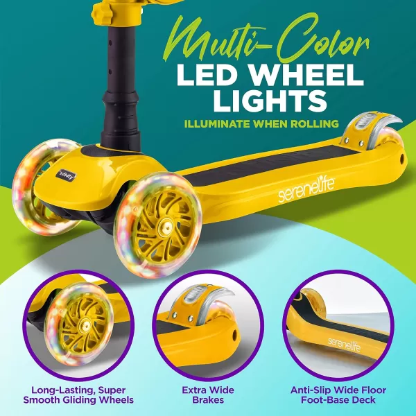 3 Wheeled Scooter for Kids - 2-in-1 Sit/Stand Child Toddlers Toy Kick Scooters w/Flip-Out Seat, Adjustable Height, Wide Deck, Flashing Wheel Lights, Great for Outdoor Fun