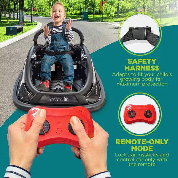 Electric Bumper Car for Kids - 12V Rechargeable Battery Powered Ride On Vehicle for Toddlers w/ 2 Driving Modes, Safety Belt, Remote Control, LED Lights, 360 Degree Spin, Dual Joystick