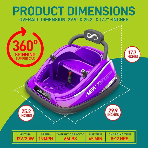 Electric Bumper Car for Kids - 12V Rechargeable Battery Powered Ride On Vehicle for Toddlers w/ 2 Driving Modes, Safety Belt, Remote Control, LED Lights, 360 Degree Spin, Dual Joystick