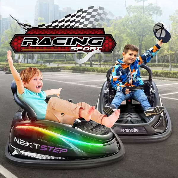 Electric Bumper Car for Kids - 12V Rechargeable Battery Powered Ride On Vehicle for Toddlers w/ 2 Driving Modes, Safety Belt, Remote Control, LED Lights, 360 Degree Spin, Dual Joystick
