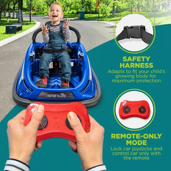 Electric Bumper Car for Kids - 12V Rechargeable Battery Powered Ride On Vehicle for Toddlers w/ 2 Driving Modes, Safety Belt, Remote Control, LED Lights, 360 Degree Spin, Dual Joystick