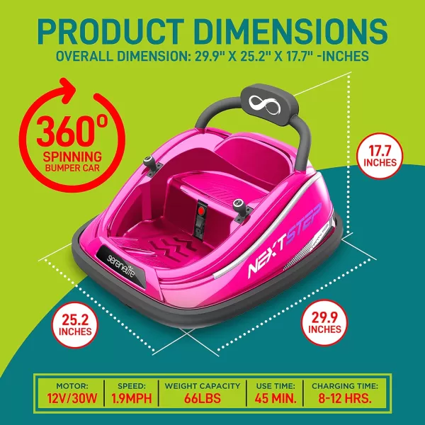 Electric Bumper Car for Kids - 12V Rechargeable Battery Powered Ride On Vehicle for Toddlers w/ 2 Driving Modes, Safety Belt, Remote Control, LED Lights, 360 Degree Spin, Dual Joystick