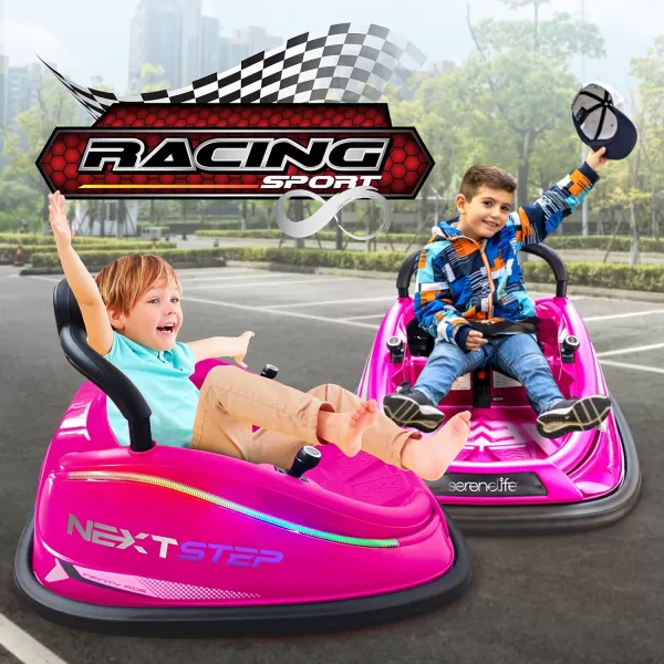 Electric Bumper Car for Kids - 12V Rechargeable Battery Powered Ride On Vehicle for Toddlers w/ 2 Driving Modes, Safety Belt, Remote Control, LED Lights, 360 Degree Spin, Dual Joystick