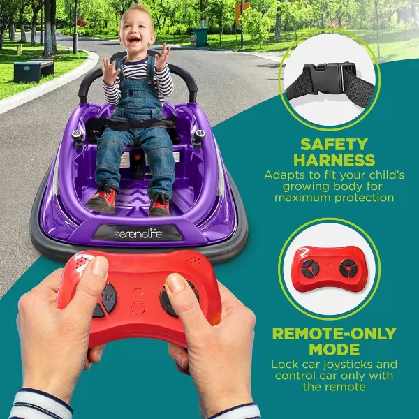 Electric Bumper Car for Kids - 12V Rechargeable Battery Powered Ride On Vehicle for Toddlers w/ 2 Driving Modes, Safety Belt, Remote Control, LED Lights, 360 Degree Spin, Dual Joystick