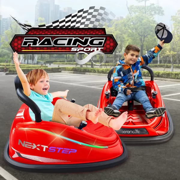 Electric Bumper Car for Kids - 12V Rechargeable Battery Powered Ride On Vehicle for Toddlers w/ 2 Driving Modes, Safety Belt, Remote Control, LED Lights, 360 Degree Spin, Dual Joystick