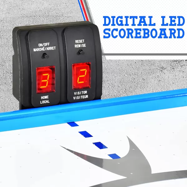 SereneLife 58" Air Hockey Game Table with Strong Motor, Digital LED Scoreboard, Puck Dispenser &amp; Complete Accessories