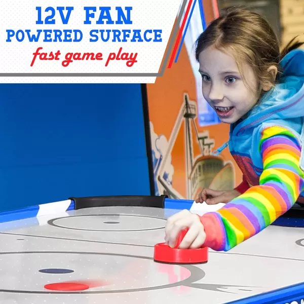 SereneLife 58" Air Hockey Game Table with Strong Motor, Digital LED Scoreboard, Puck Dispenser &amp; Complete Accessories