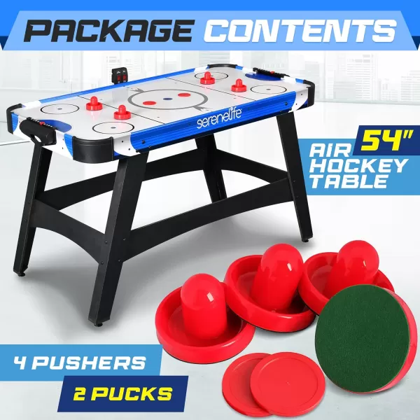 SereneLife 58" Air Hockey Game Table with Strong Motor, Digital LED Scoreboard, Puck Dispenser &amp; Complete Accessories