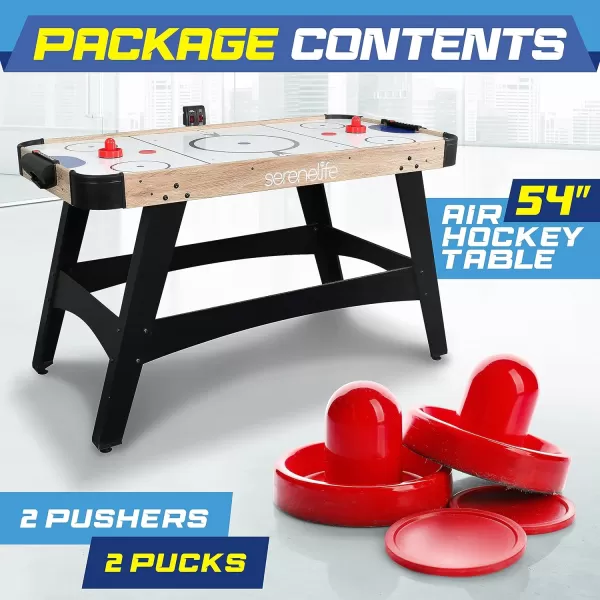 SereneLife 58" Air Hockey Game Table with Strong Motor, Digital LED Scoreboard, Puck Dispenser &amp; Complete Accessories