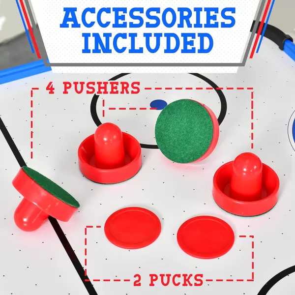 SereneLife 58" Air Hockey Game Table with Strong Motor, Digital LED Scoreboard, Puck Dispenser &amp; Complete Accessories