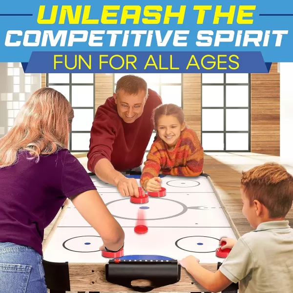 SereneLife 58" Air Hockey Game Table with Strong Motor, Digital LED Scoreboard, Puck Dispenser &amp; Complete Accessories
