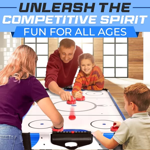 SereneLife 58" Air Hockey Game Table with Strong Motor, Digital LED Scoreboard, Puck Dispenser &amp; Complete Accessories