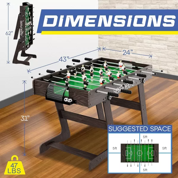 SereneLife Full Size Foosball Table, Soccer with Foose Ball Set for Home