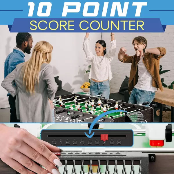 SereneLife Full Size Foosball Table, Soccer with Foose Ball Set for Home