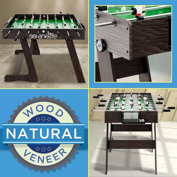 SereneLife Full Size Foosball Table, Soccer with Foose Ball Set for Home
