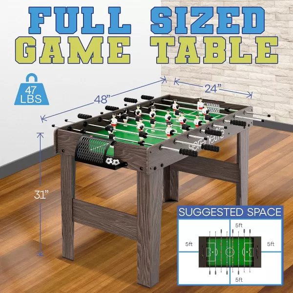 SereneLife Full Size Foosball Table, Soccer with Foose Ball Set for Home