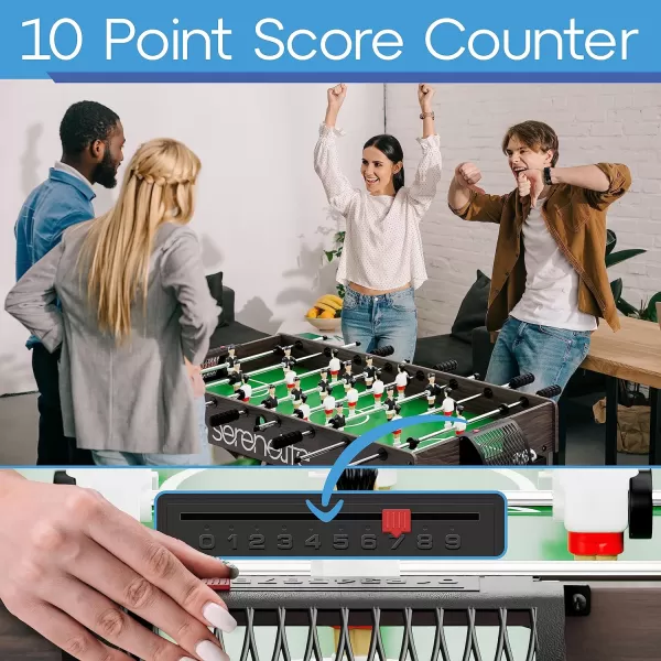 SereneLife Full Size Foosball Table, Soccer with Foose Ball Set for Home
