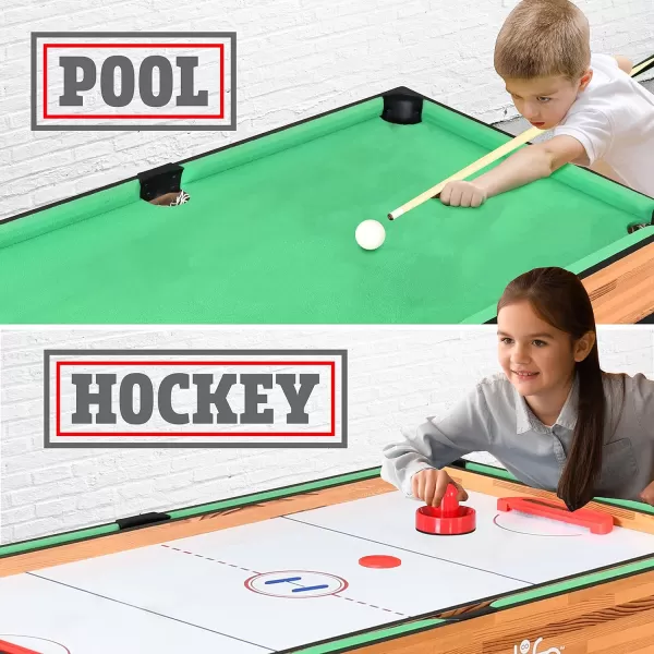 SereneLife Multi Game Table, 48" Sports Arcade Games with Accessories, Ping Pong, Hockey, Pool Billiards, Soccer Foosball All in One, for Indoor Outdoor, Family, Kids and Adults