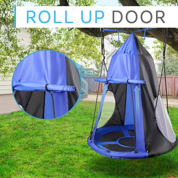 SereneLife Saucer Swing with Hang Kit, Outdoor Tree Swing with Swivel Spinner for Kids 
